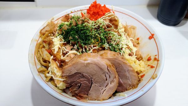 「【限定】オコノミヤキ(ニンニク少なめ・マヨマシ・ベニ)」@ハイパーファットンの写真