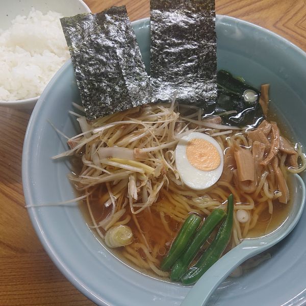 「ネギラーメン750円、ライス小100円」@ラーメンショップ藤崎の写真