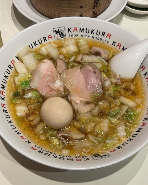 「オススメセット（煮卵トッピング）2080円」@神座飲茶樓 東京駅グランルーフ店の写真