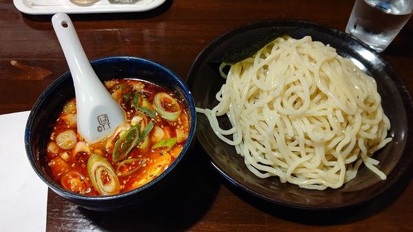 「辛いつけそば」@つけそば丸永 飯能店の写真