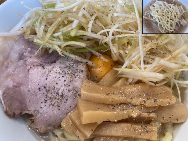 「リッチ釜玉(並)＋ネギ増し＋替え玉」@釜玉中華そば ナポレオン軒の写真