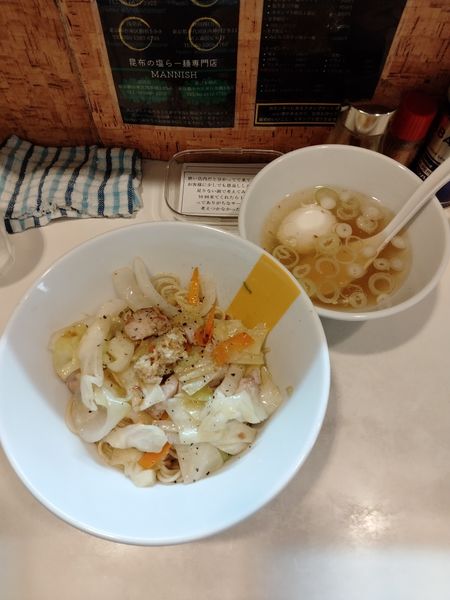 「塩生姜焼きそば」@塩生姜らー麺専門店 MANNISH 浅草店の写真