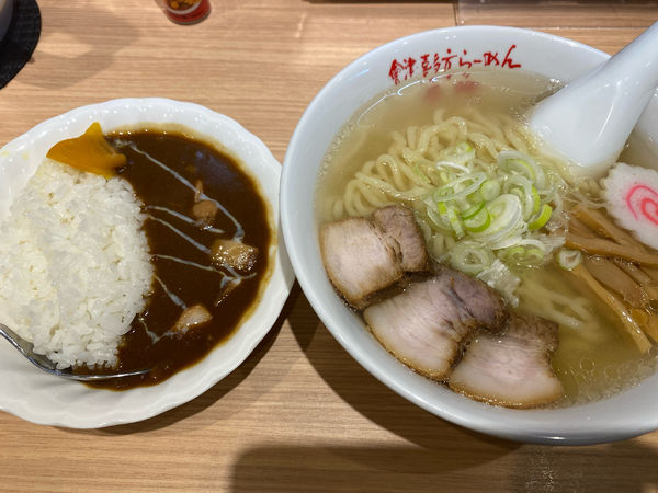 「會津山塩ら〜めん+ミニカレーライス」@會津 喜多方らーめん 愛絆の写真
