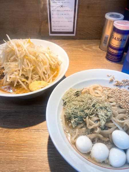 「【限定】予襲昆布2(昆布水つけ麺)ミニ180ｇ うずら」@麺屋 浜一の写真