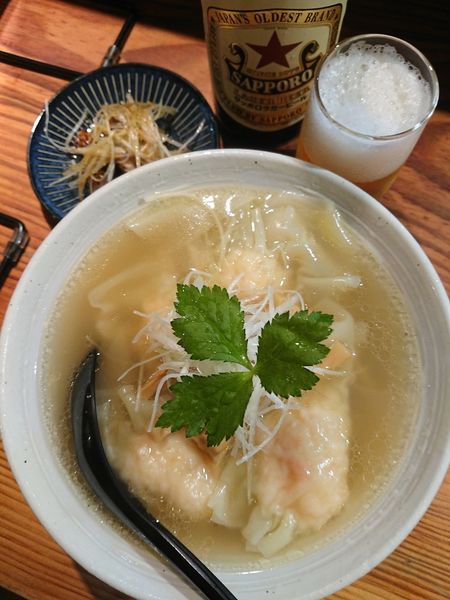 「赤星 ＋ 海老塩雲呑麺(手打ち)」@純手打ち 麺と未来の写真