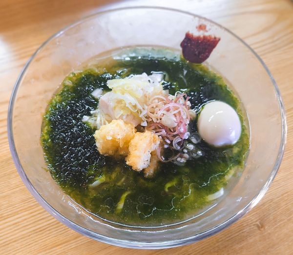 「生青のりの冷やしそば(イカ煮干ver)【期間·数量限定】」@麺 㐂色の写真