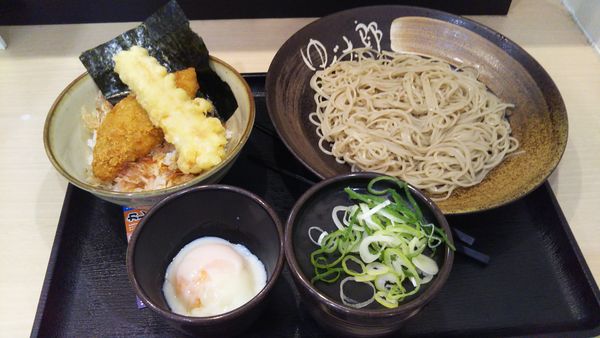 「ミニのり弁セット、温玉(クーポン)」@ゆで太郎 谷田部店の写真