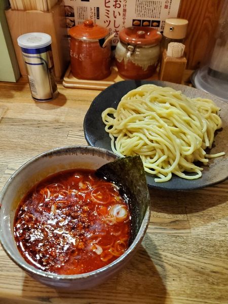 「辛味つけ麺大盛り　辛味スペシャルMAX」@つけ麺屋 やすべえ 池袋店の写真