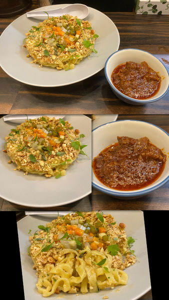 「仔羊のラグー四川風 芝麻醤のオランデーズソース￥1800」@稲荷屋の写真