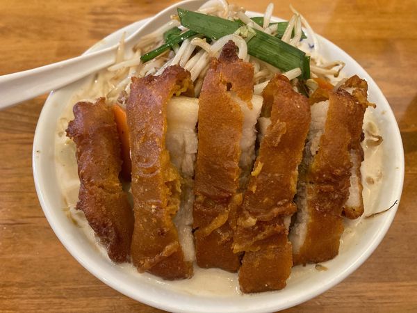 「排骨タンメン大盛(ニンニクショウガ別皿)+小ライス」@極濃湯麺フタツメ 長岡店の写真