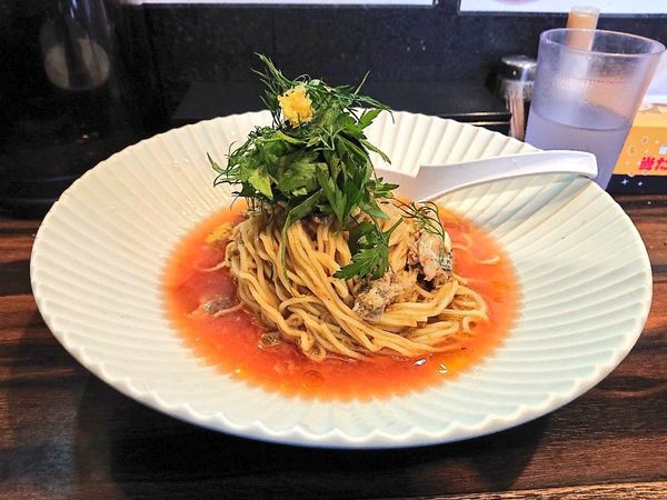 「鰯の冷たい和えそば」@稲荷屋の写真