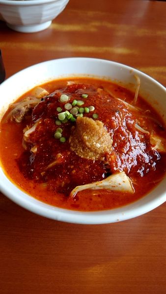 「どて辛めん　辛さ普通」@どてちんⅢの写真