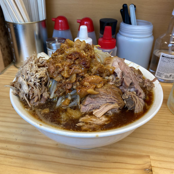 「ラーメン中　くずし豚　野菜アブラ」@ラーメン二九六の写真