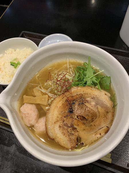 「塩ラーメン　半鯛飯」@麺処 銀笹の写真