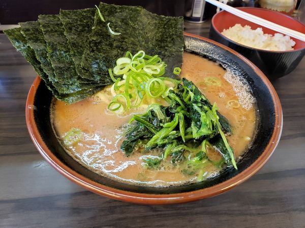 「ほうれん草 朝ラー のり(5枚)」@横浜家系らーめん 武術家の写真