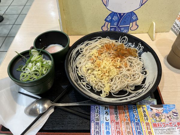 「もりそば380円 温泉玉子0円」@ゆで太郎 淡路町店の写真
