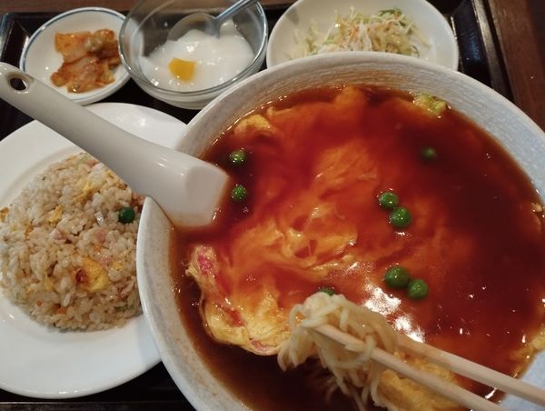 「天津麺と半チャーハンセット(780)」@福隆酒家の写真