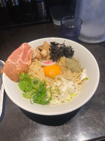 「汁なしニボ玉　830円」@らーめん ちゃん亭の写真