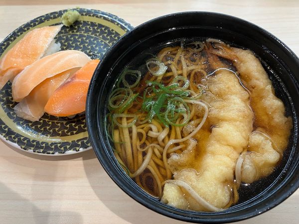 「海老天そば308円他」@はま寿司 南船橋店の写真