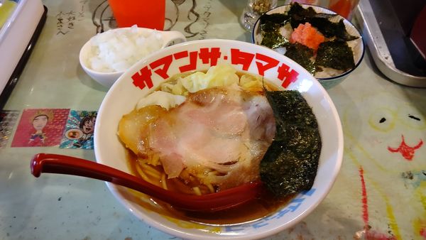 「朝ラー醤油５００円＋玉ねぎ５０円&ノリ明太ごはん１００円」@ハイデン.コッコFACTORYサマンサ・タマサの写真