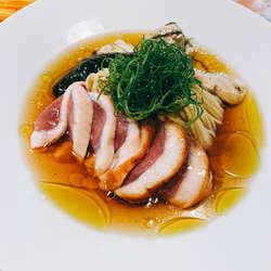 鴨と牡蠣の冷製そば