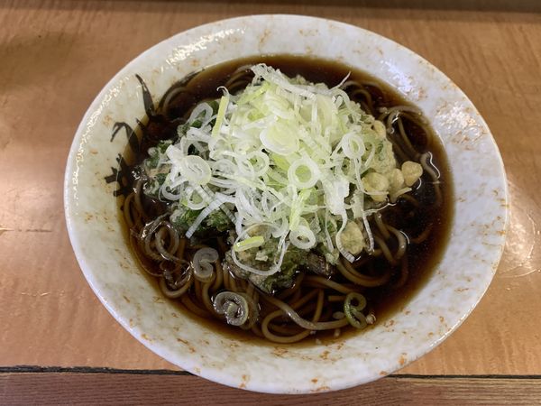 「春菊天そば(500円)」@川一の写真
