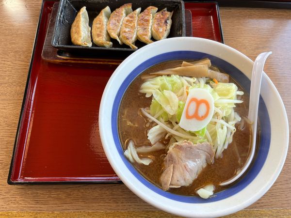 「8番セット・味噌 850円」@8番らーめん 松任店の写真