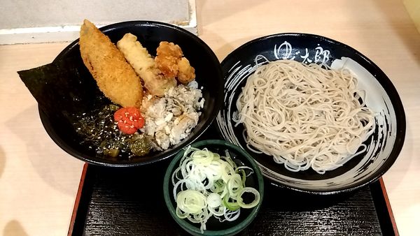 「もり（まんぷく太郎のり弁セット）」@ゆで太郎 三田3丁目店の写真