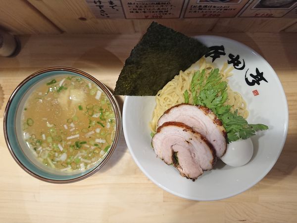 「本丸塩つけ麺＋塩煮卵」@横濱 本丸亭 新橋店の写真