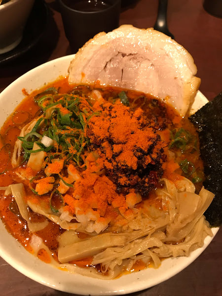 「味噌麻辣麺880円&唐揚げ4個&和え玉」@佐野らーめん 湧の写真