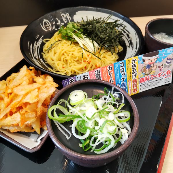 「【季節限定】天ざる中華(¥500)+おろし(クーポン)」@ゆで太郎 大井松田店の写真