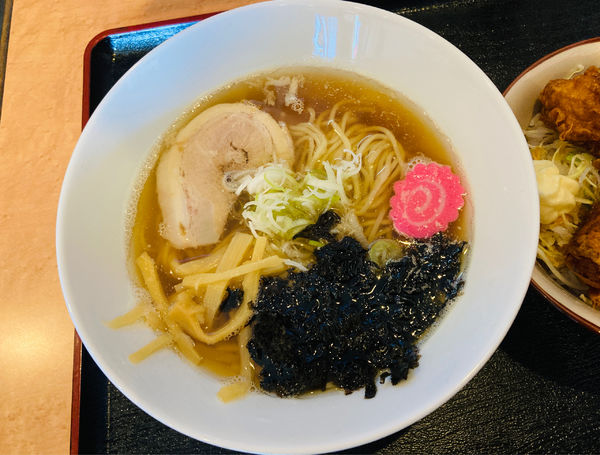 「煮干し中華そば・ミニ唐揚げ丼セット」@狂犬の写真