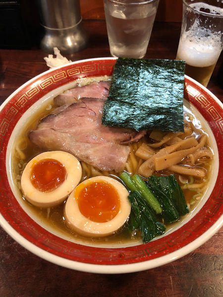 「特しょうゆ　平打　瓶ビール」@麺処 懐やの写真