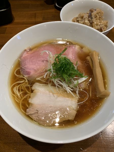 「醤油そば　たきこみご飯」@中華そば 卯月屋の写真
