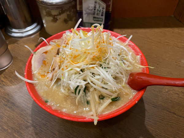 「みそもやしらーめん 白髪ネギトッピング」@らーめん弁慶 門前仲町店の写真
