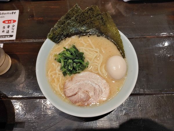 「ラーメン　味玉」@横浜家系ラーメン 気合家の写真