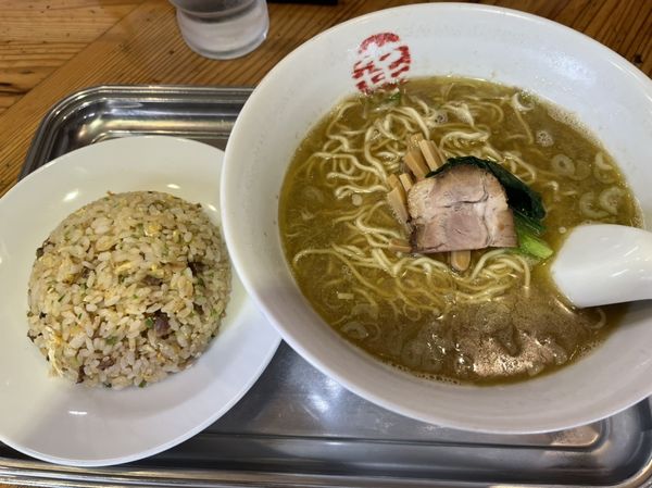 「中華そば（小）＋チャーハン（小）」@中華そば まるきの写真