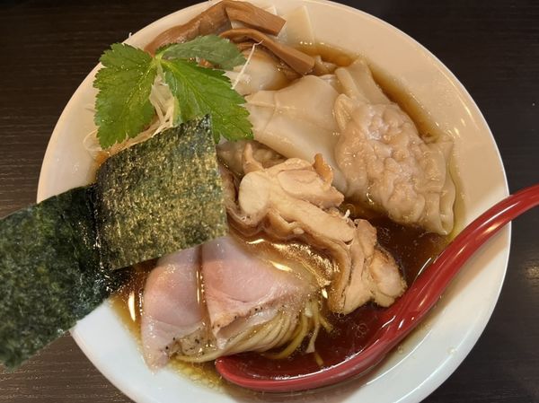 「五種地鶏醤油中華蕎麦、特製」@麺処 夏海の写真