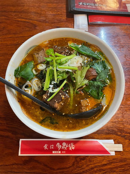 「薬膳牛バラ角煮麺(968円)刀削麺」@多福楼 川崎店の写真