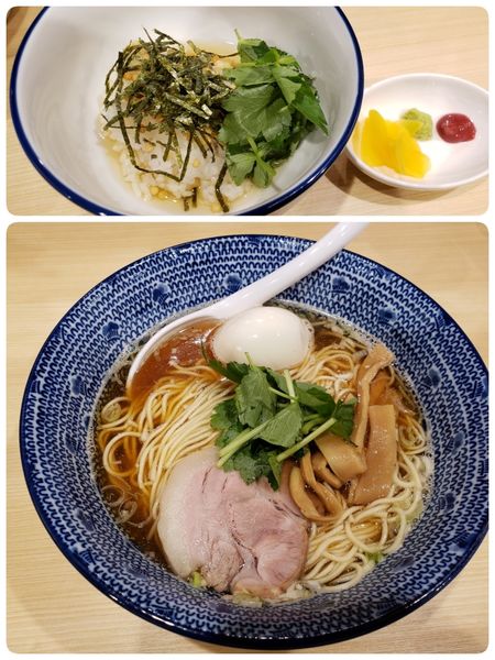 「朝ラーメン味玉　〆茶漬け」@大盛軒の写真