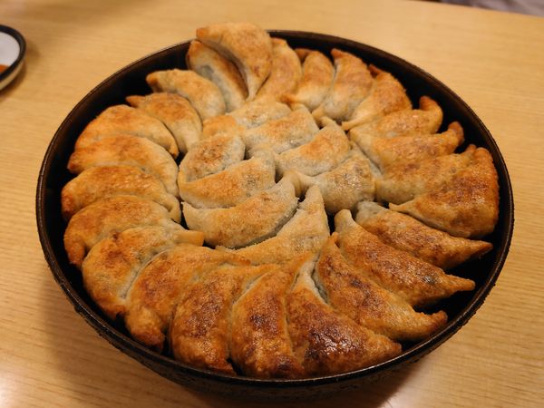 「焼餃子（8個）500円✕4人前＋黒霧島420円✕二杯」@博多祇園鉄なべの写真