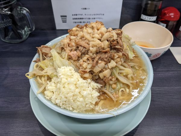 「ラーメン（350g、ちょいヤサ、ちょいアブラ、ニンニク）」@オリバーヌードルの写真