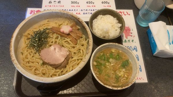「青じそつけ麺醤油900/中盛りライス無料」@秋田ラーメン はまの写真