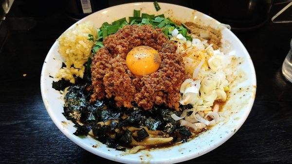 「【限定】我流豚星｡台湾混蕎麦(麺少･大蒜)＋カレー」@豚星。の写真