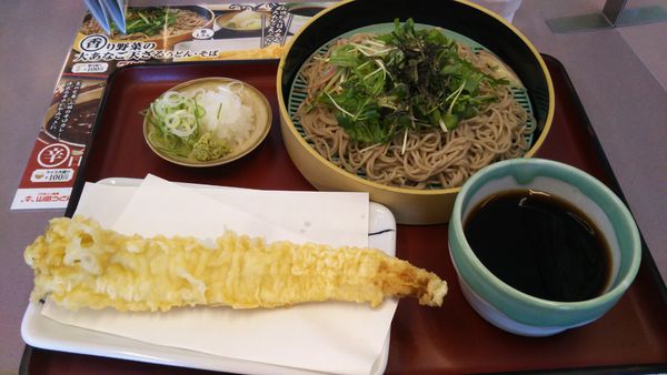 「香り野菜の大あなご天ざるそば」@山田うどん食堂 作谷店の写真