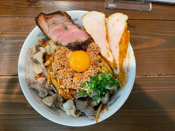 「台湾焼きラーメン　ホルモン増しタンドリーチキン」@ラーメン 達磨食堂の写真