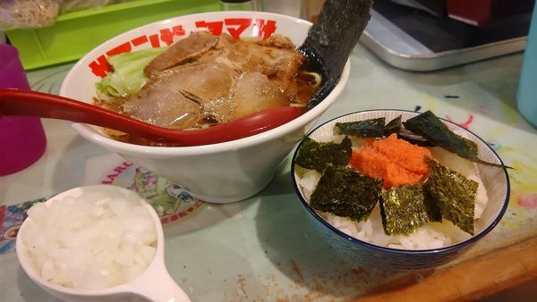 「朝ラー醤油５００円＋玉ねぎ５０円&ノリ明太ごはん１００円」@ハイデン.コッコFACTORYサマンサ・タマサの写真