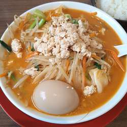 辛味噌タンメン+煮卵､追い飯