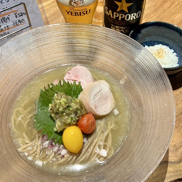 「【６月限定】のどぐろの冷やし煮干（〆用ミニごはん付）他」@三鷹らーめん酒場 SALの写真