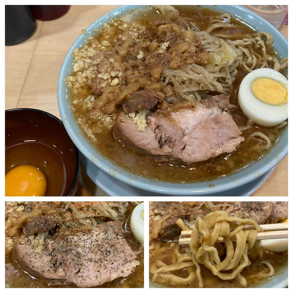 「ラーメン少なめ（300g）サービスは生卵」@ラーメン富士丸 平塚店の写真